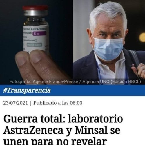 Guerra total: laboratorio AstraZeneca y Minsal se unen para no revelar convenios de vacunas Covid