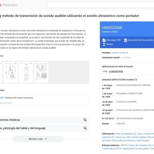 Aparato y método de transmisión de sonido audible utilizando el sonido ultrasónico como portador (US6052336A)